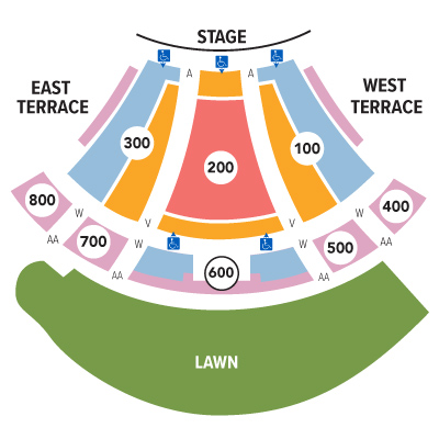 Map of Pavilion seating options