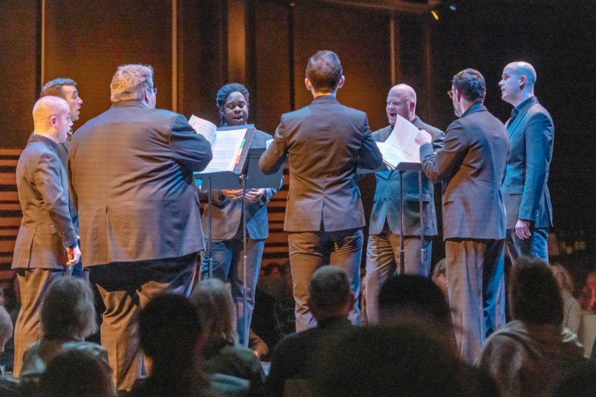 Mens vocal group performing