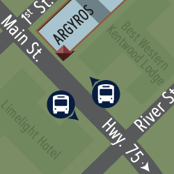 Bus stops near the Argyros