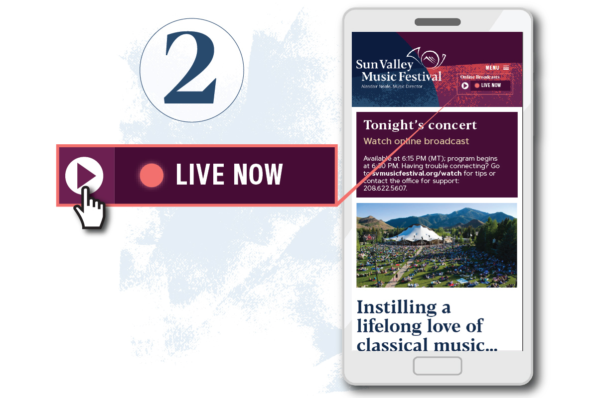 Click on the media player at the top of the page or select “watch online broadcast”