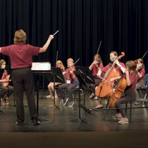 Youth orchestra performing